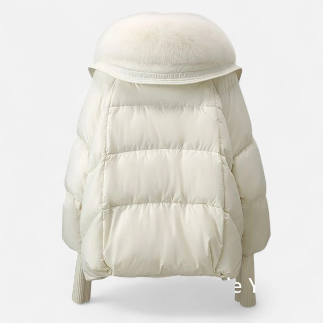 Women's Stylish Puffer Jacket with Fur Collar