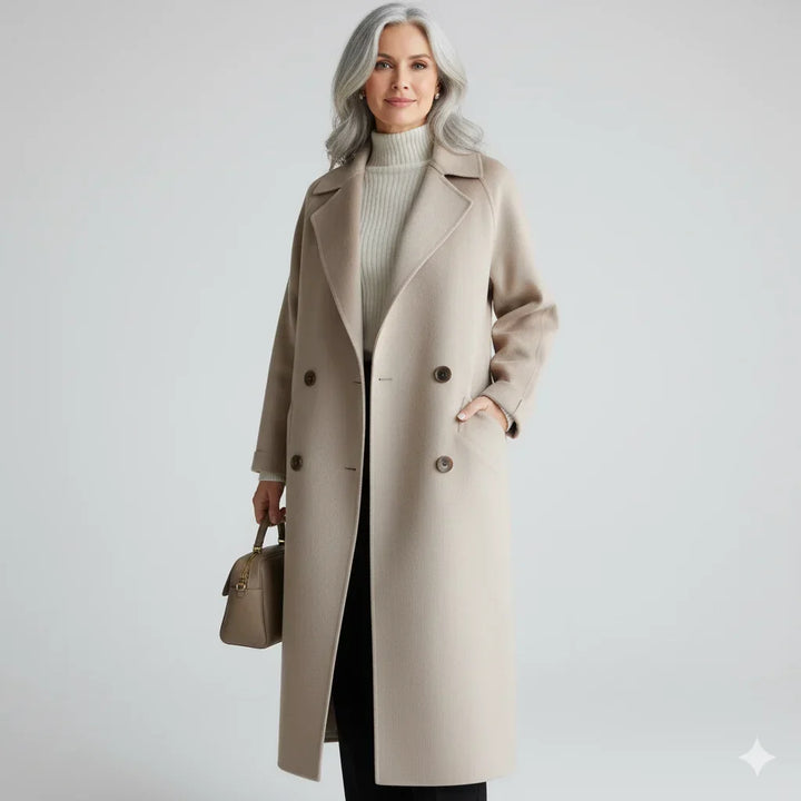Women's Tailored Double-Breasted Long Coat