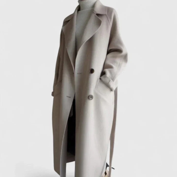 Women's Tailored Double-Breasted Long Coat