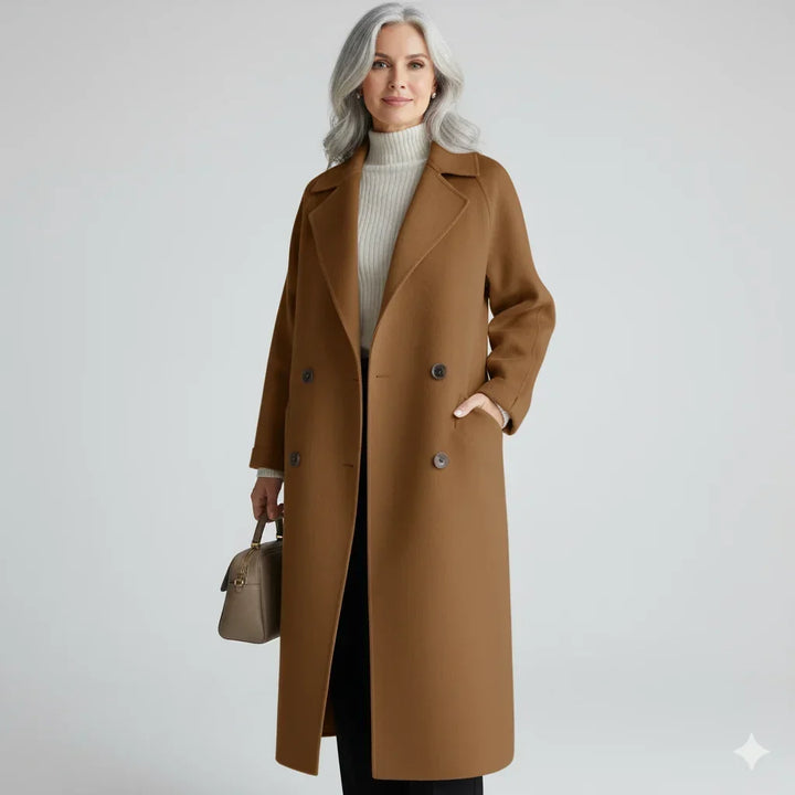 Women's Tailored Double-Breasted Long Coat