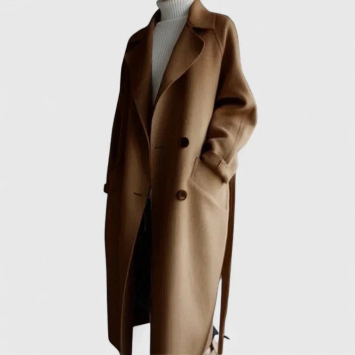 Women's Tailored Double-Breasted Long Coat