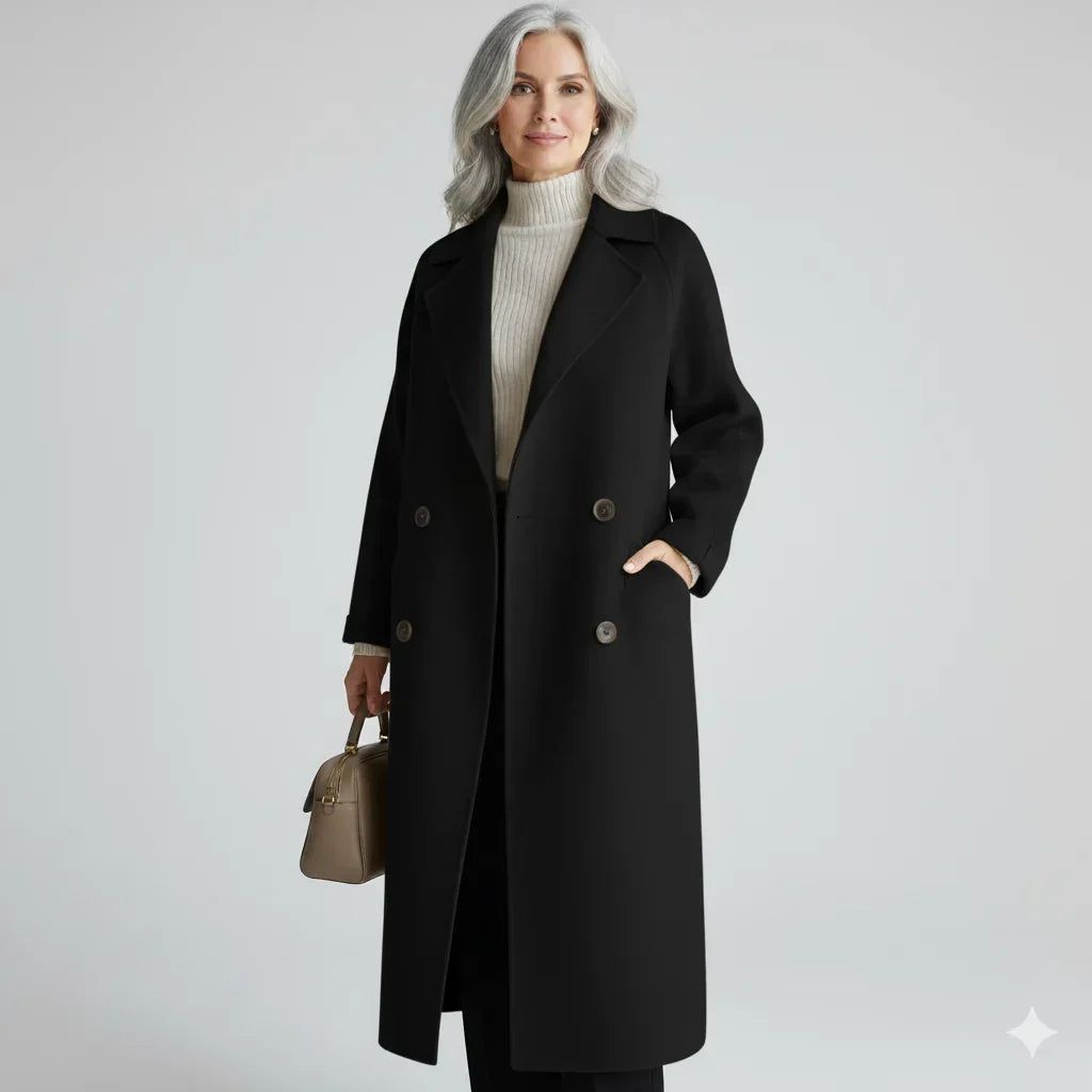 Women's Tailored Double-Breasted Long Coat
