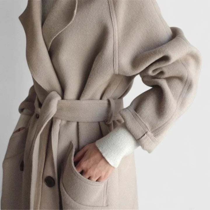 Women's Tailored Double-Breasted Long Coat
