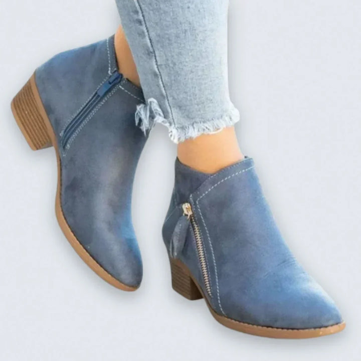 Women's Modern Suede Heeled Ankle Boots