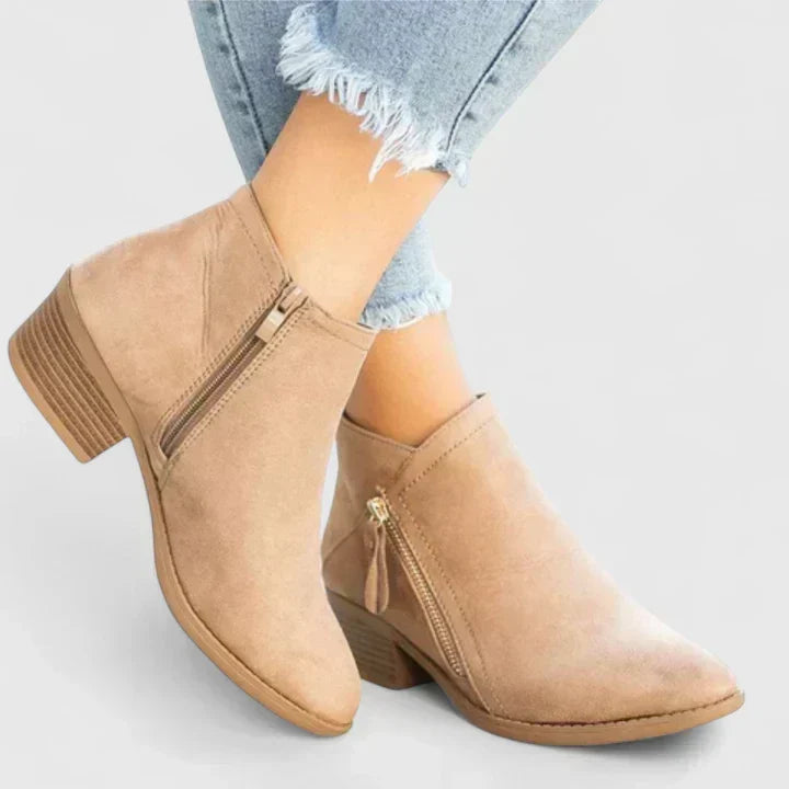 Women's Modern Suede Heeled Ankle Boots