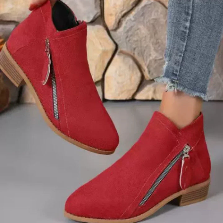 Women's Modern Suede Heeled Ankle Boots