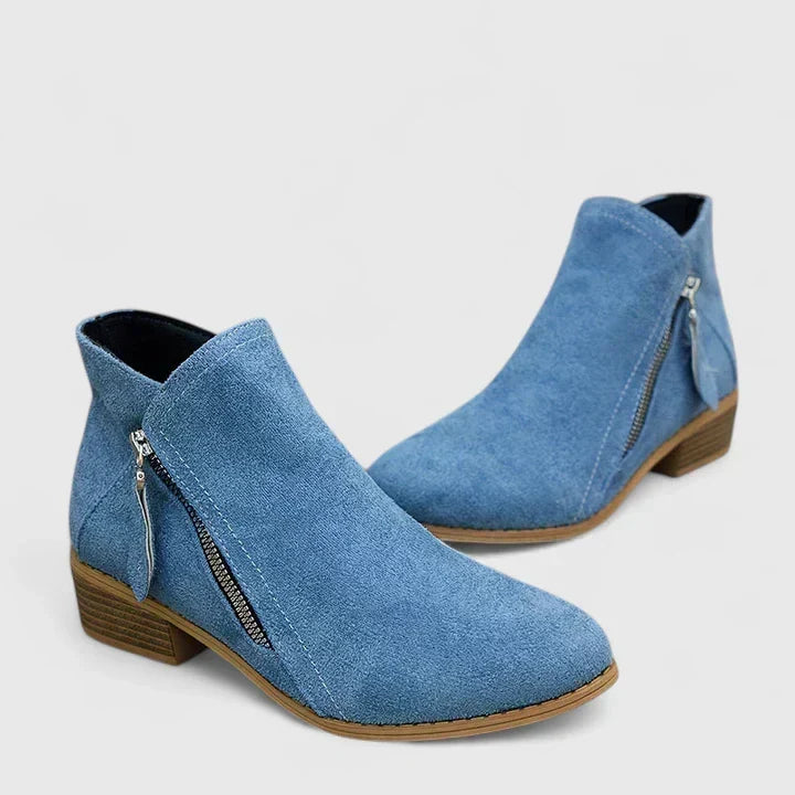 Women's Modern Suede Heeled Ankle Boots
