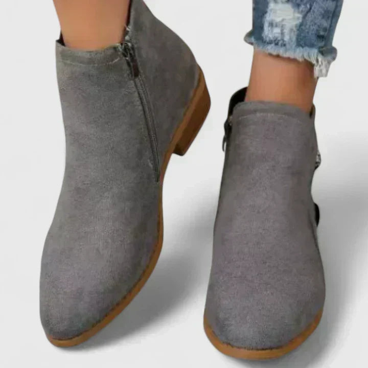 Women's Modern Suede Heeled Ankle Boots