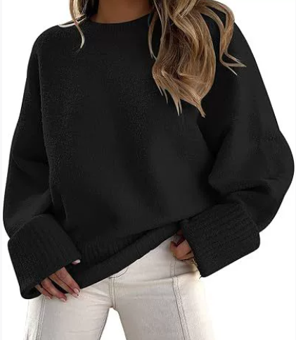 Women's Timeless Oversized Knit Sweater with Crewneck