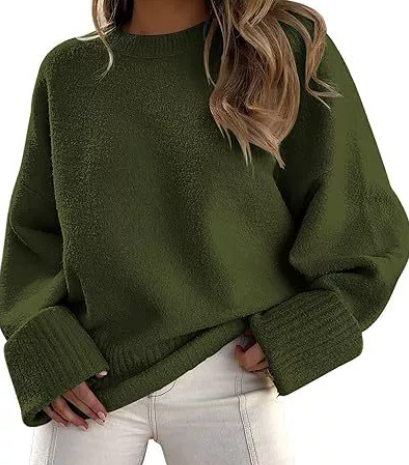 Women's Timeless Oversized Knit Sweater with Crewneck