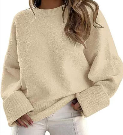 Women's Timeless Oversized Knit Sweater with Crewneck