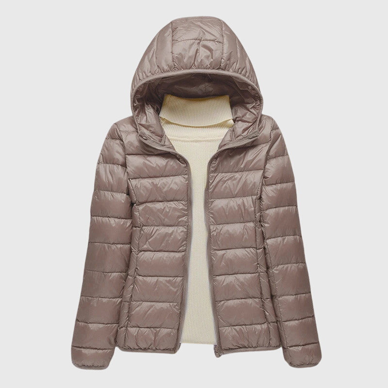 Women's Lightweight Quilted Down Puffer Jacket with Hood