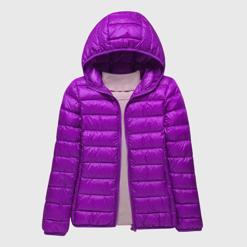 Women's Lightweight Quilted Down Puffer Jacket with Hood