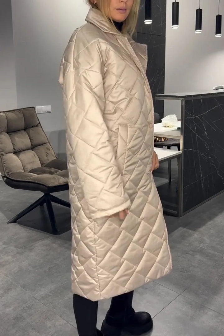 Women's Elegant Quilted Long Puffer Coat