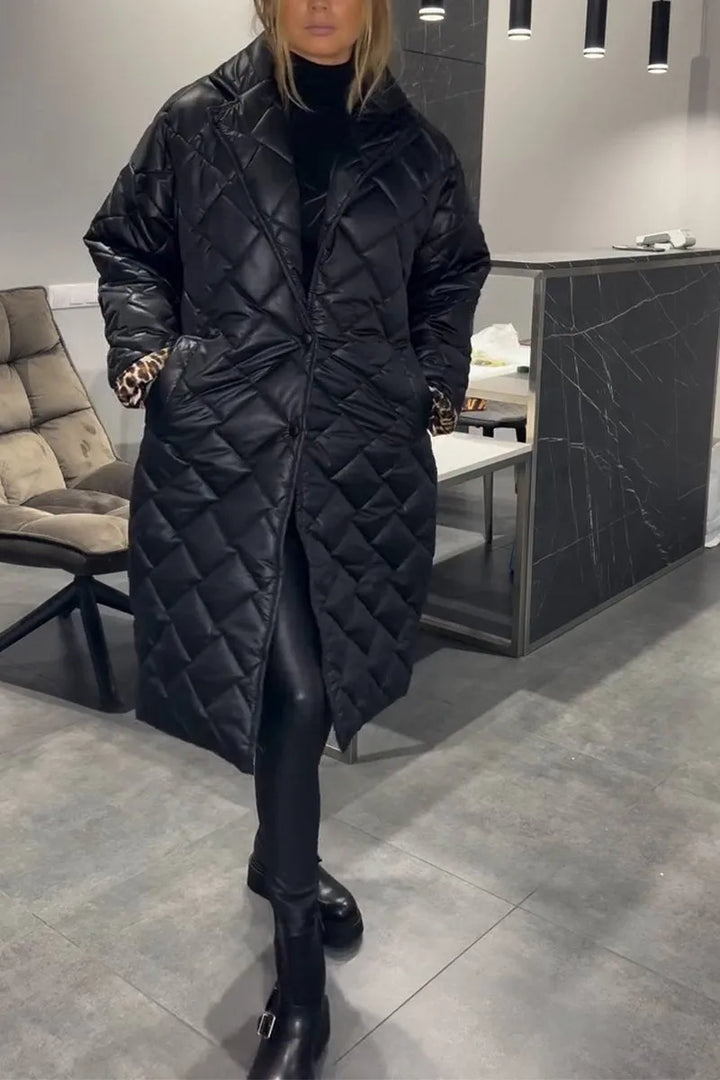 Women's Elegant Quilted Long Puffer Coat