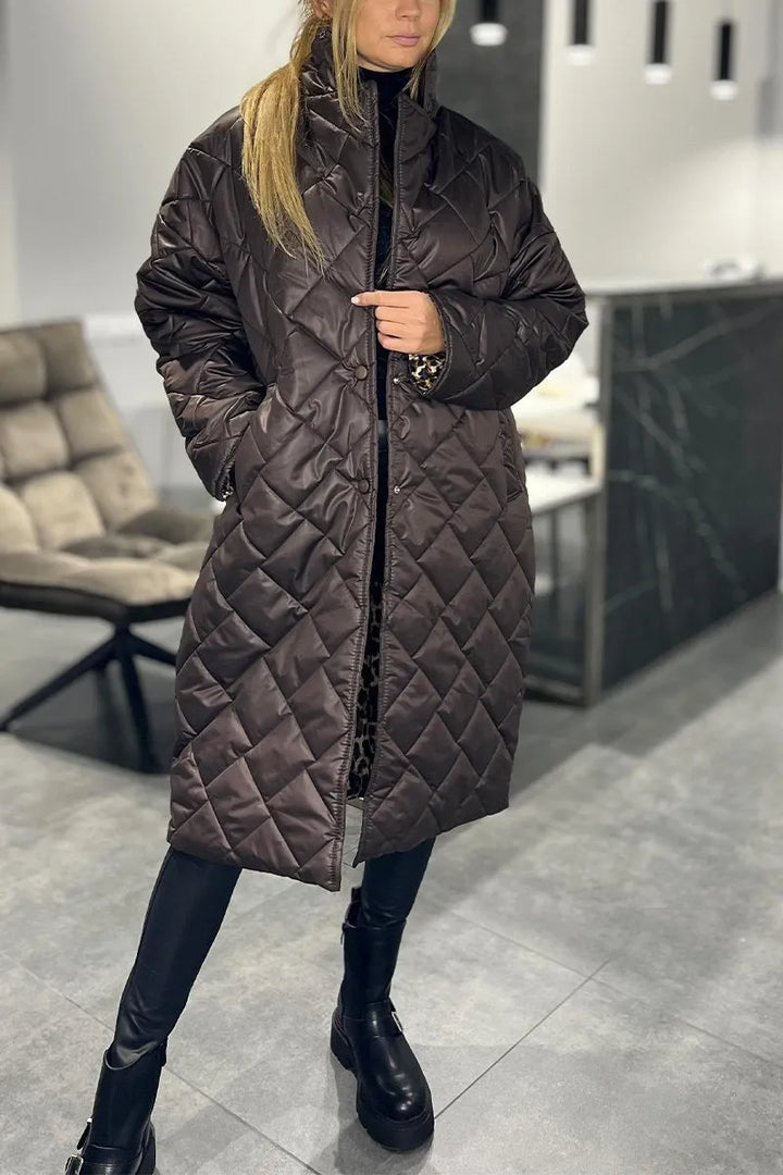 Women's Elegant Quilted Long Puffer Coat