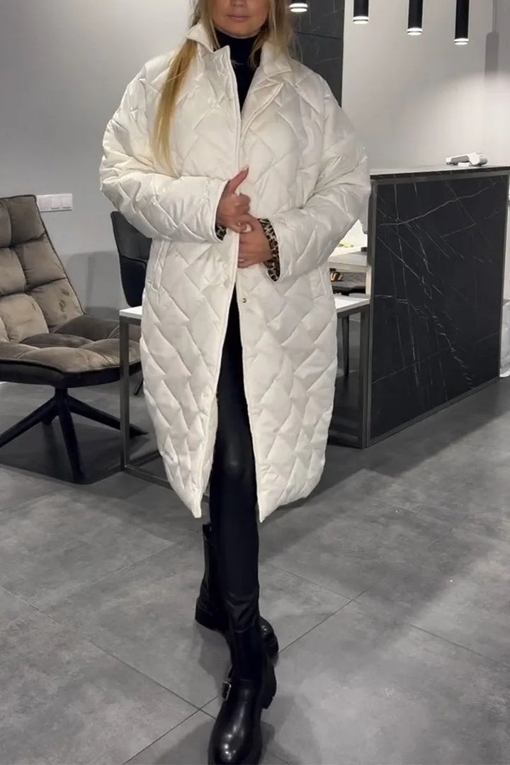 Women's Elegant Quilted Long Puffer Coat
