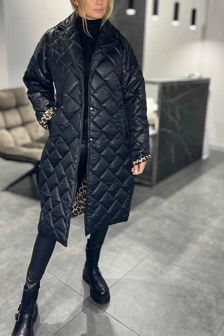 Women's Elegant Quilted Long Puffer Coat
