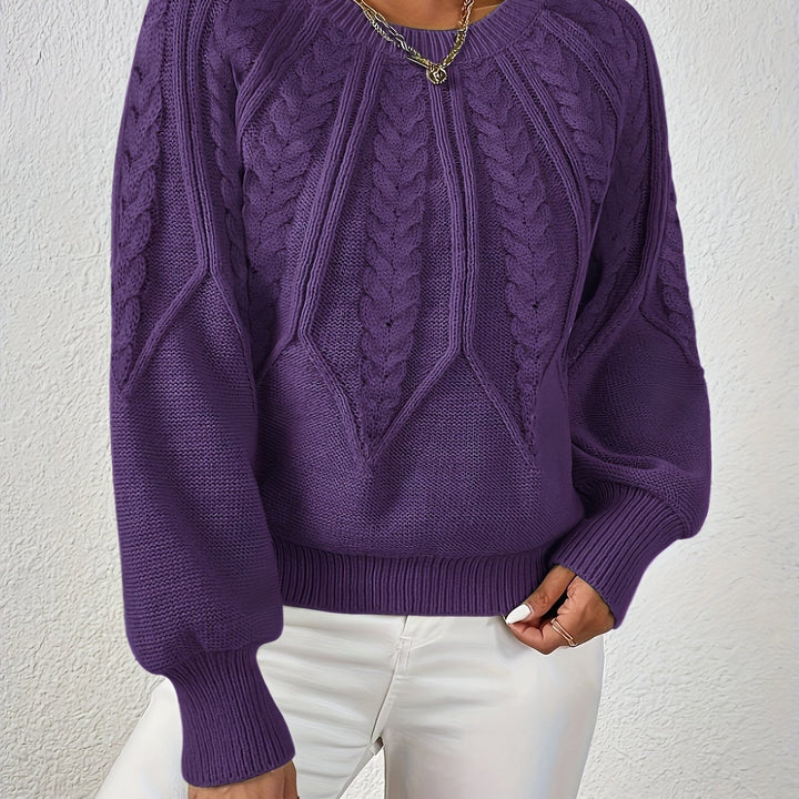 Women's Flattering Cable Knit Cropped Sweater