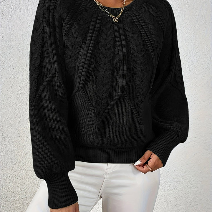 Women's Flattering Cable Knit Cropped Sweater