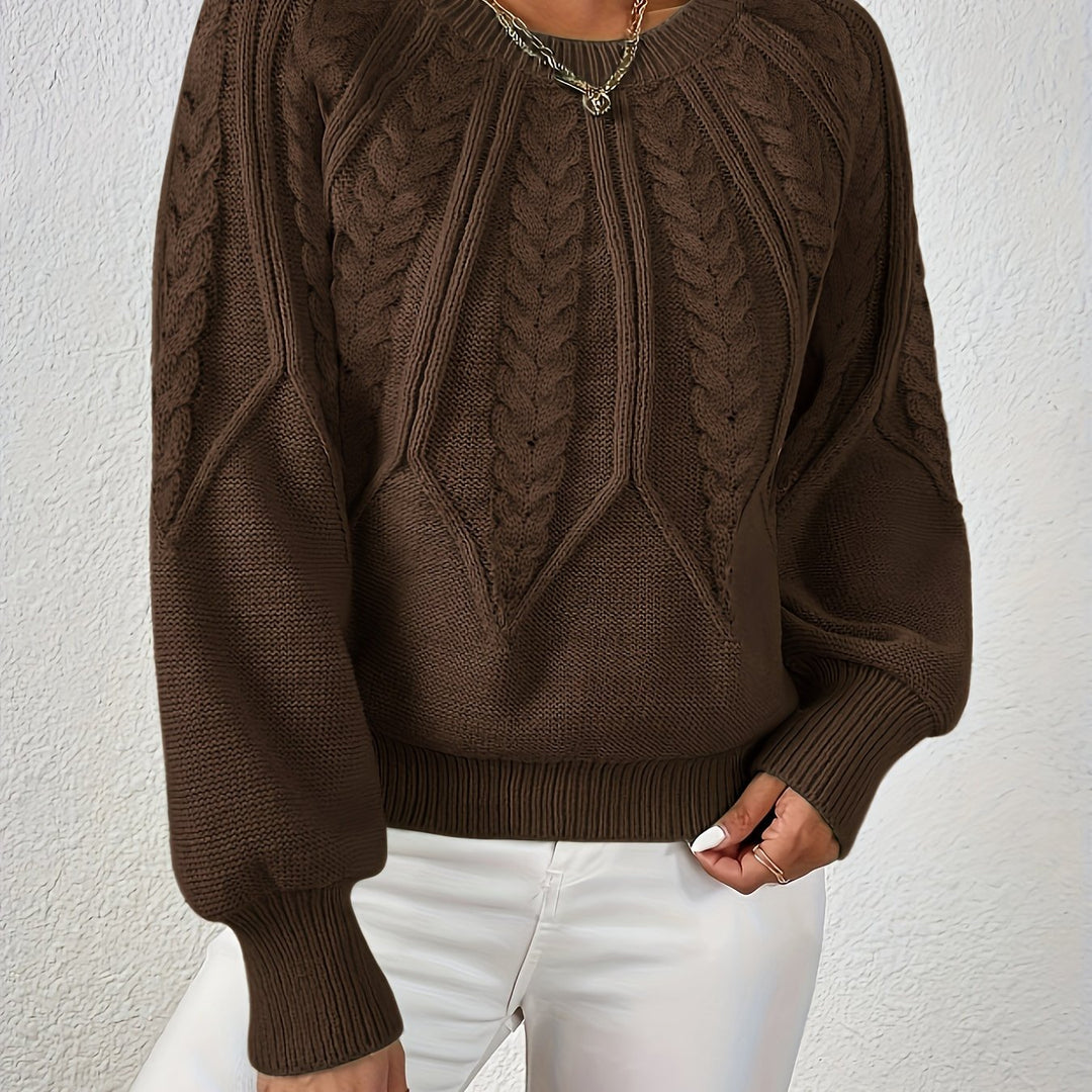 Women's Flattering Cable Knit Cropped Sweater