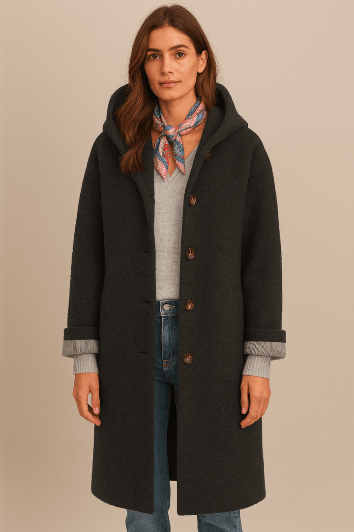Women's Cozy Long Hooded Wool Coat