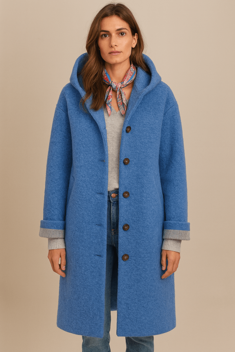 Women's Cozy Long Hooded Wool Coat