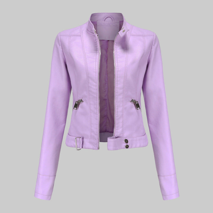 Women's Chic Cropped Faux Leather Jacket
