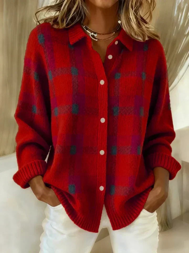 Women's Cozy Ribbed Oversized Knit Button Down Cardigan