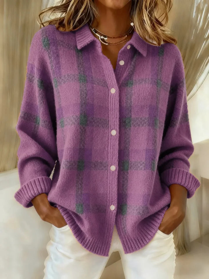 Women's Cozy Ribbed Oversized Knit Button Down Cardigan