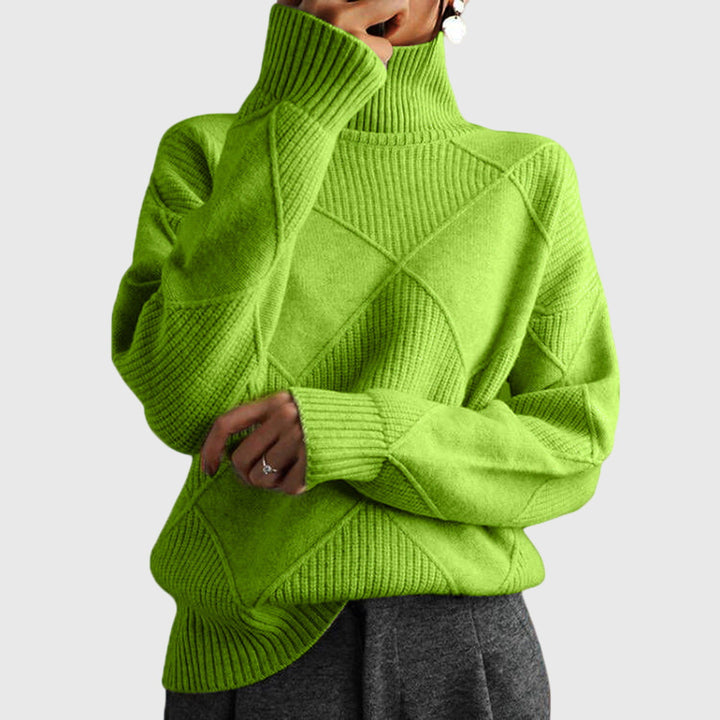 Women's Cozy Oversized Turtleneck Rib Knit Sweater