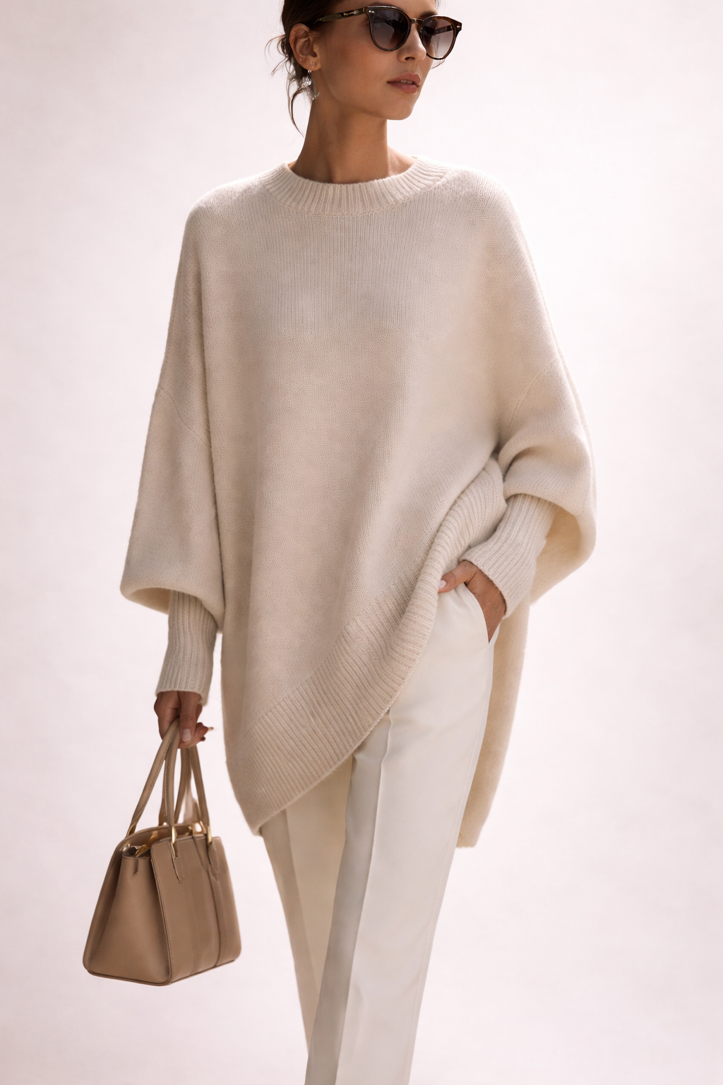 Women's Versatile Knit Sweater with Crewneck