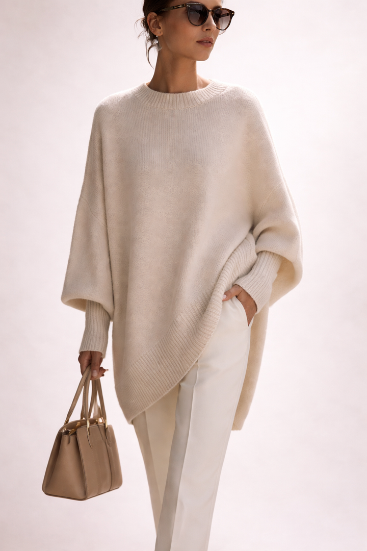 Women's Versatile Knit Sweater with Crewneck