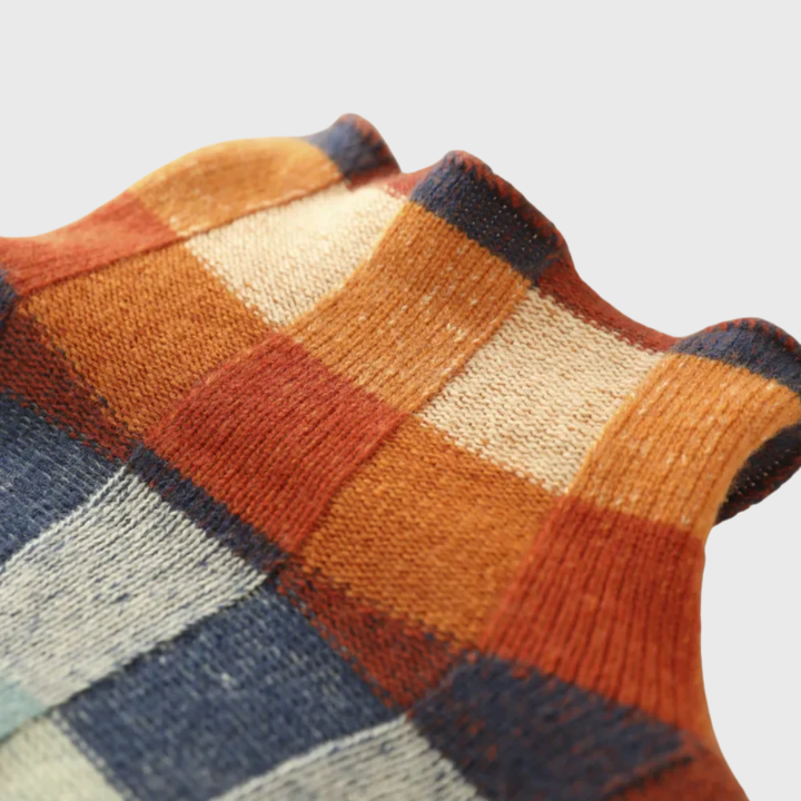 Women's Stylish Oversized Color Block Knit Sweater with Crew Neck