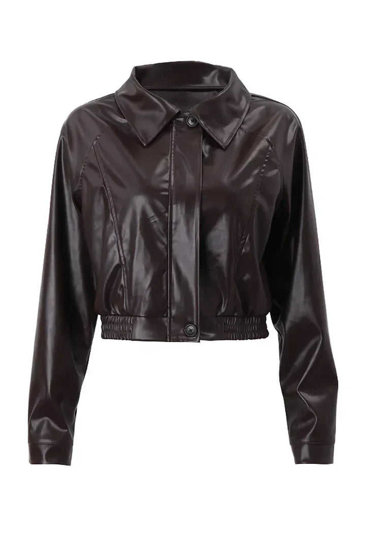 Women's Timeless Cropped Faux Leather Jacket