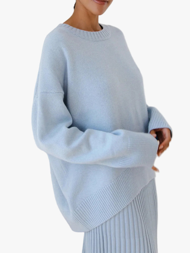 Women's Chic Ribbed Crew Neck Knit Sweater
