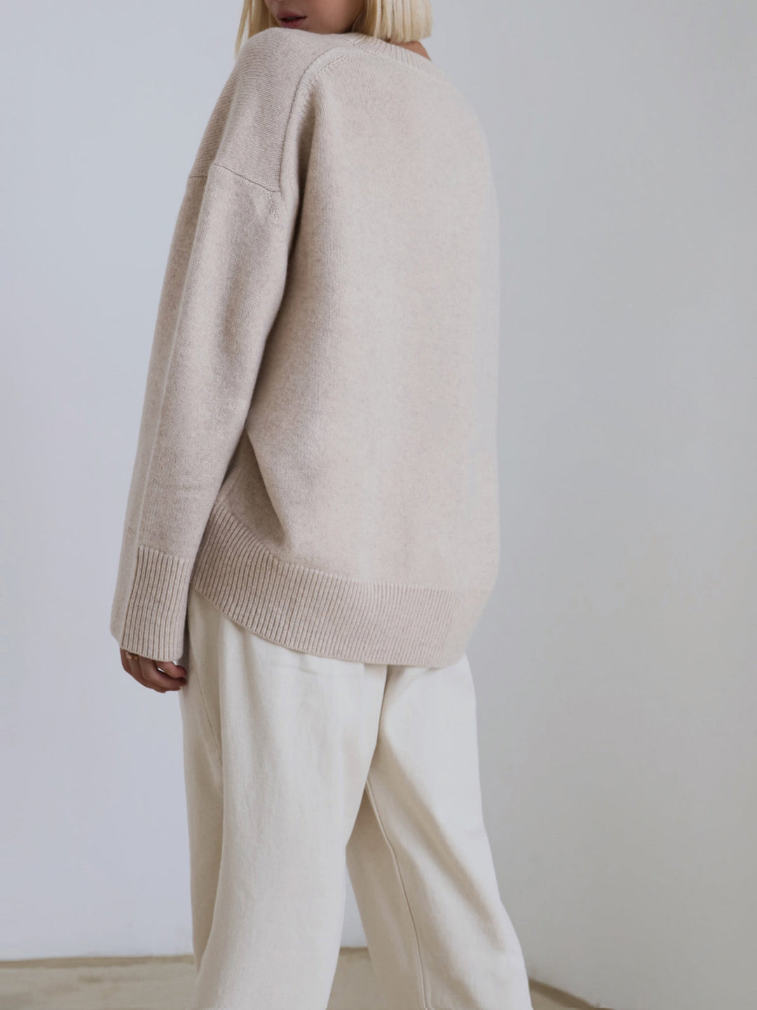 Women's Chic Ribbed Crew Neck Knit Sweater