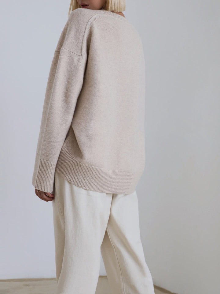 Women's Chic Ribbed Crew Neck Knit Sweater