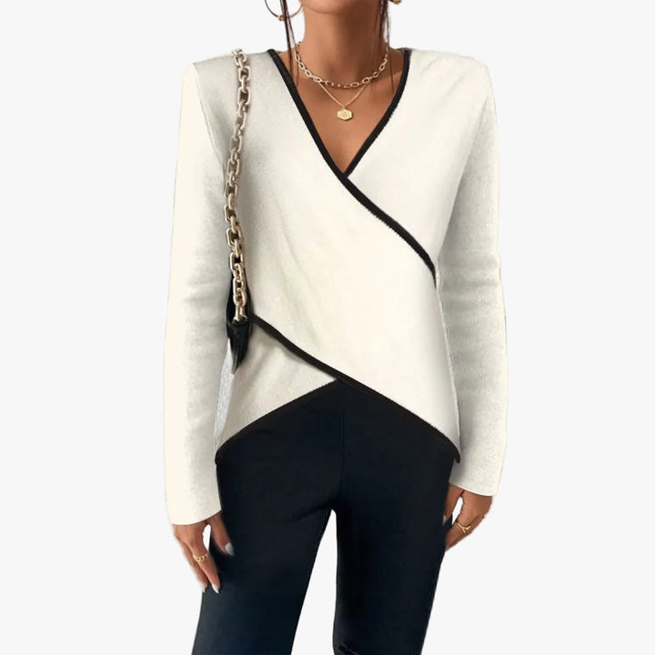 Women's Elegant V Neck Knit Wrap Sweater