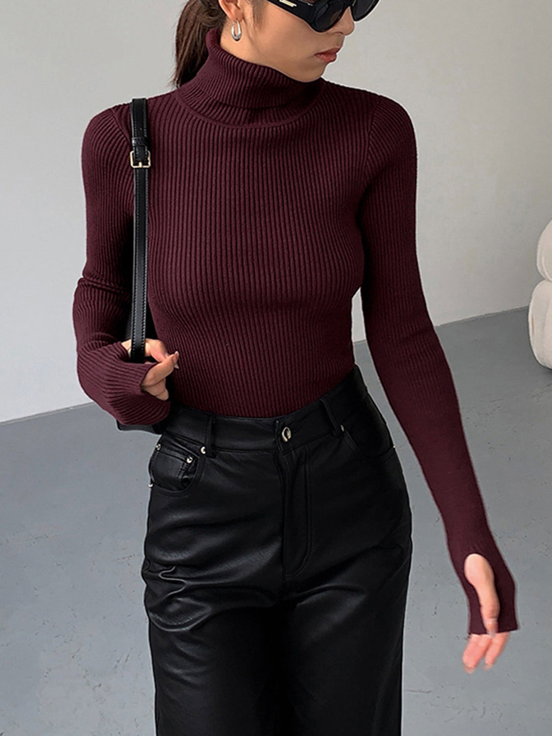 Women's Cosy Ribbed Knit Turtleneck Sweater