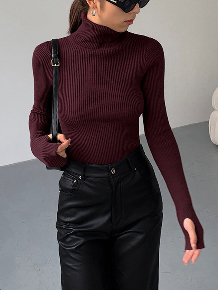 Women's Cosy Ribbed Knit Turtleneck Sweater