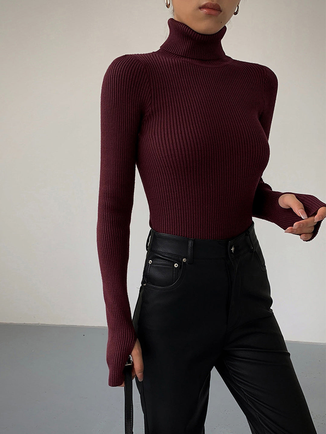 Women's Cosy Ribbed Knit Turtleneck Sweater